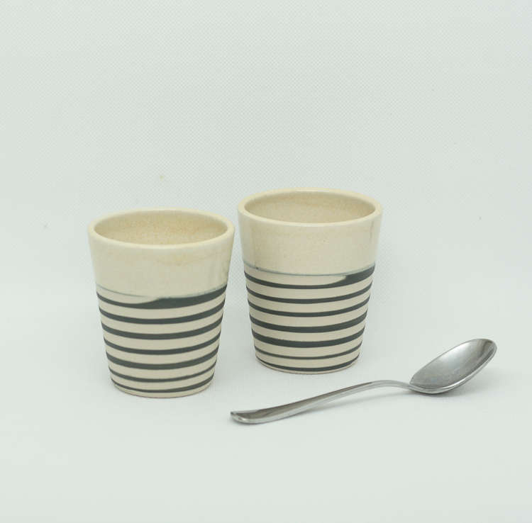 Espresso beakers Spiral collection Sue Ure Ceramics