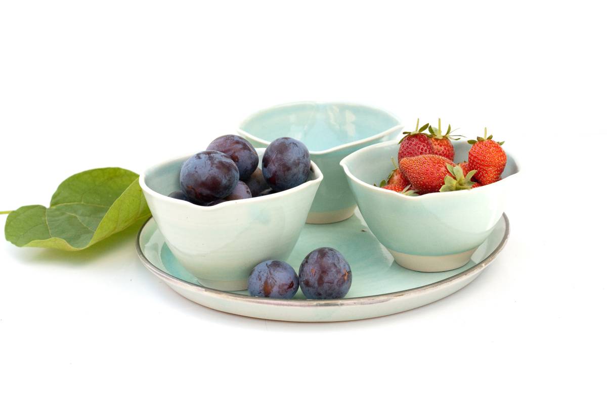 Squared bowls in a celadon glaze